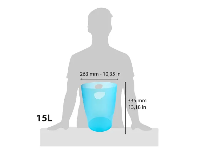 ECOBIN Papiermand 15 L turkoois transp.