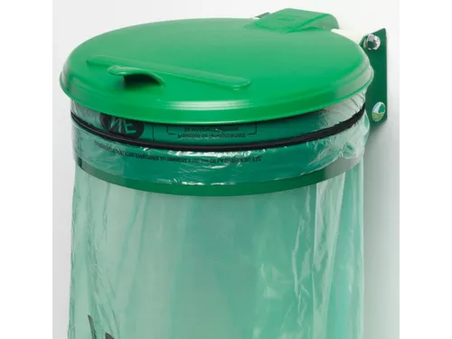 Afvalverzamelaar 120 Liter Wand Plaatstaal Kunststof Deksel Groen