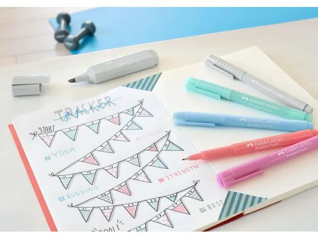 Fineliner Faber-Castell Broadpen Pastel 0.8mm licht blauw