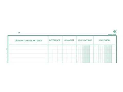 inventaris, ft 32 x 19,5 cm, Franstalig