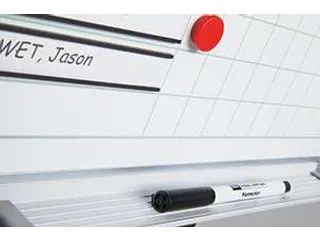 Aan- en afwezigheidsbord 70x60cm softline profiel 8mm 25 namen IN/OUT - 2