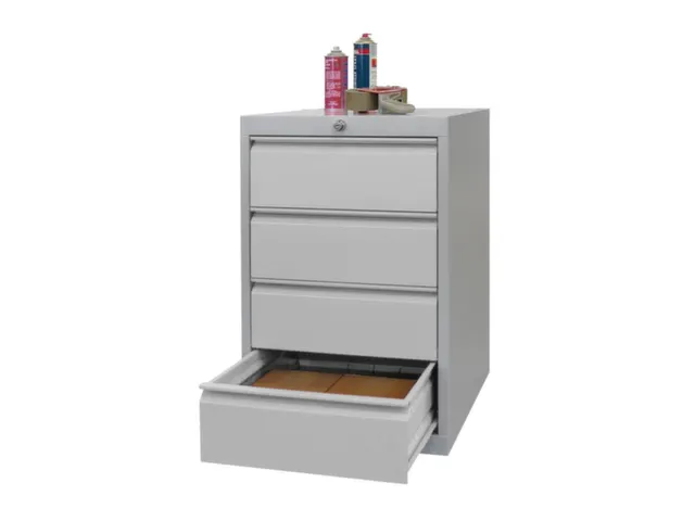 ladekast HxBxD 800x715x600mm 4laden slot RAL7035 front RAL6011