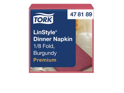 Tork 478148 Premium Linstyle Dinnerservet Bordeaux 1/8-vouw 700 Stuks