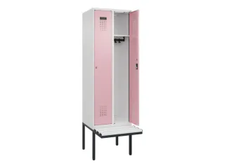 locker met bank,HxBxD 2120x600x815mm,2vak,vak B 300mm,cilinderslot - 1