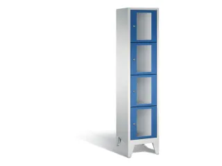 Lockerkast 1850x420x500mm 1x4 vakken Cilinderslot Poten, RAL5010 - 2