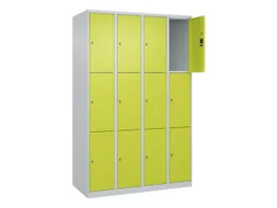 lockerkast,HxBxD 1850x1200x500mm,4x3vakken,vak B 300mm,cil.-slot