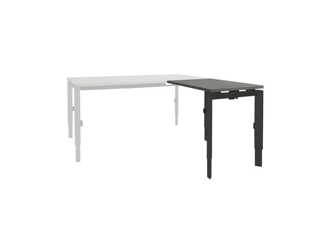 Bureau Linesto N3 aanbouwtafel 120x60cm logan eiken 25mm zwart