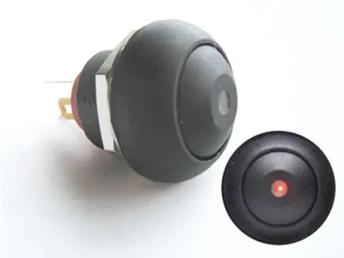 Miniatuur Drukschakelaar Met Rode Led Spst Off-(On)