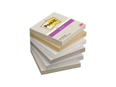 Memoblok Post-it 654 Super Sticky 76x76mm Neutral 6 stuks