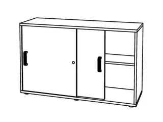 schuifdeurkast,HxBxD 748x1200x400mm,romp wit,front zilverkleurig - 4