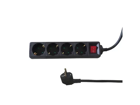 Stekkerdoos BRASQ 4 voudig 5 meter zwart