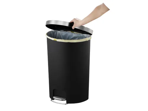 Hana pedaalemmer halfrond 55 Liter Zwart