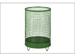Afvalbak Van Draadgaas Rond 75 Liter Vloeropstelling Verzinkt Groen