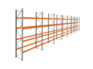 palletstelling,basis+7xaanbouw,HxBxD 4620x22500x1100mm,vakl. 3000kg - 1