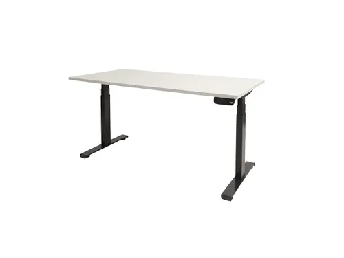 Dextro Plus Zit-sta Bureau Elektrisch 160x80 Krijtwit 25mm Zwart