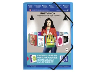 Elastomap Oxford Polyvision A4 incl. insteektas blauw Polypropyleen - 1