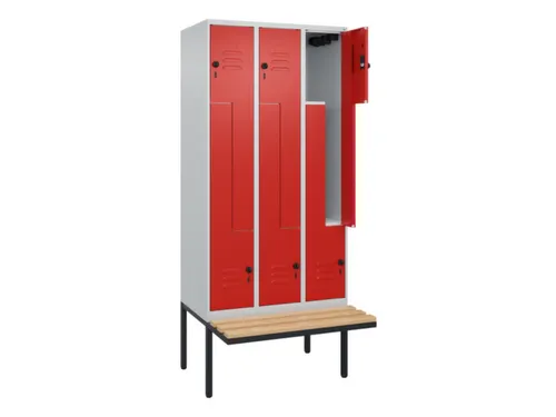 Z-garderobekast,HxBxD 2120x900x815mm,6vak,vak B 300mm,draaigrendel