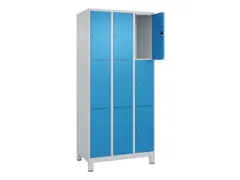 lockerkast,HxBxD 1950x900x500mm,3x3vakken,vak B 300mm,cil.-slot,voeten