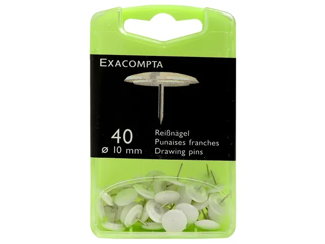 Doos met 40 punaises - punthoogte 7mm - 10mm diameter-Wit