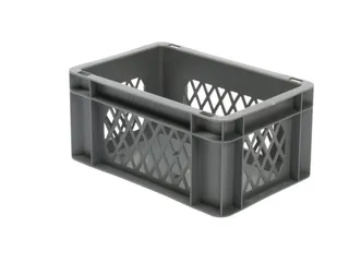 Euronorm-Stapelbak 5.5l Hxlxb 145x300x200mm Wanden Open Grijs - 1