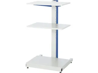pc-station,HxBxD 1140x650x650mm,3legb.,niveaus lichtgrijs - 2