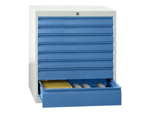 ladekast HxBxD 600x715x600mm 5laden slot RAL7035 front RAL5012
