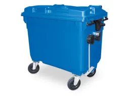 Vuilcontainers,660l,romp HDPE blauw,HxBxD 1165x1265x775mm,4zwenkwielen