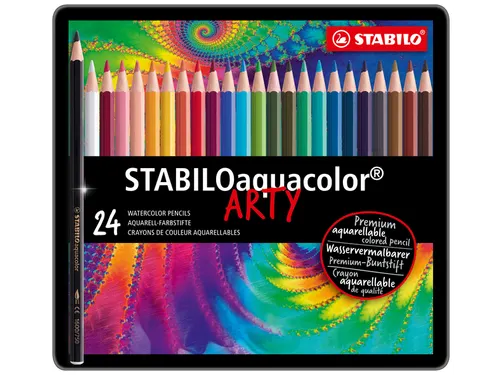 Kleurpotloden Stabilo Aquacolor 24Stuks Metalen Etui Assorti