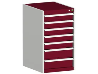 ladekast HxBxD 900x525x650mm 7laden romp RAL7035 front RAL3004 - 1