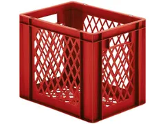 Euronorm-stapelbak 61l 320x600x400mm Wanden/bodem Opengewerkt Rood