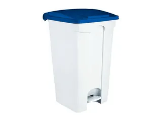 Contitop,afvalbak met pedaal 90L wit/blauw/ PU:3 - 1