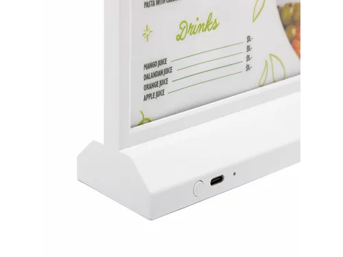 Verlichte Tafelstandaard T-Stand LED Dubbelzijdig A5 Wit