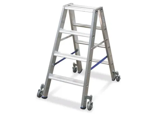 Vouwladder Aluminium Beide Zijden 2x4treden Verrijdbaar L 1 71m