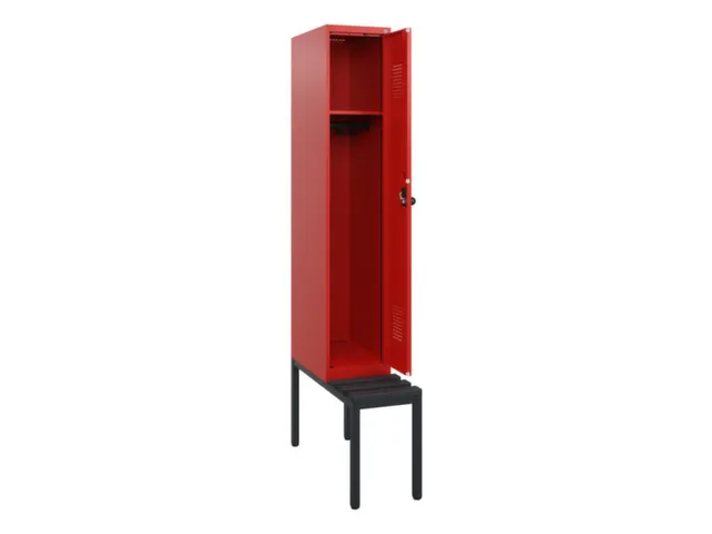 locker met bank,HxBxD 1950x300x815mm,1vak,vak B 300mm,draaigrendel