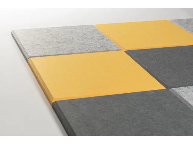 Akoestische PET-vilt wandtegels 30x30cm Combi Geel 24 Stuks
