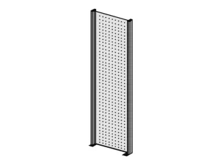 zijwand,v. inhaakstelling,HxD 2500x400mm,staal,RAL7035,perforatieplaat - 1