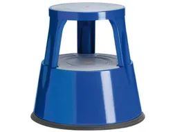 verrijdbaar opstapje,metaal,RAL5005,trede Ø 283mm,3geveerde wielen