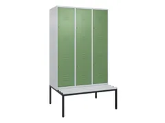 armoire vestiaire avec banc à deux niveaux HxlxP 2120x1200x815mm