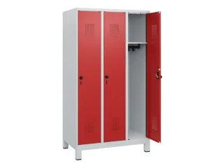 schoollocker,HxBxD 1630x900x500mm,3vak,vak B 300mm,draaigrendel,voeten - 1