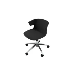 Draaistoel Kunststof Kuip Zwart 420-520mm Voetkruis Aluminium - 1