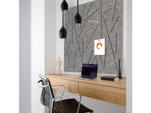 Akoestisch wandpaneel vierkant met patroon uitsnede 100x100cm Grijs