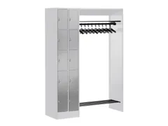locker met kapstok,HxBxD 1950x1410x480mm,romp RAL7035,front RAL7035