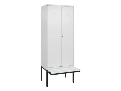 PBM-locker met bank,HxBxD 2120x800x815mm,2vak,vak B 400mm,cil.-slot