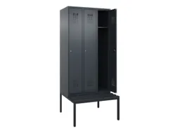 locker met bank,HxBxD 2120x900x815mm,3vak,vak B 300mm,cilinderslot
