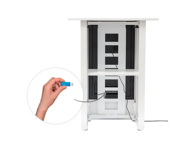 Digital Counter Futuro met 32 inch Samsung scherm Portret Wit