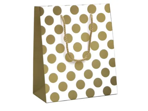 Rotolux Cadeautasjes Gold dots 19x10x23cm