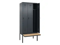 locker met bank,voor scheiding van kleding,HxBxD 2120x900x815mm,3vak