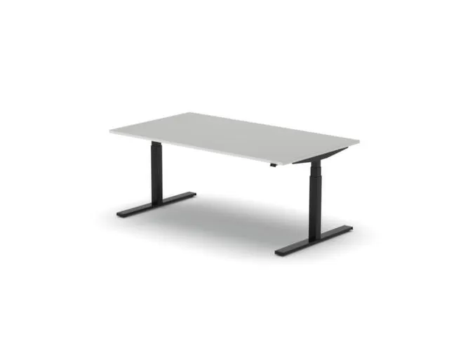 Elektrisch ihv bureau,HxBxD 650-1310x1800x1000mm,blad lichtgrijs
