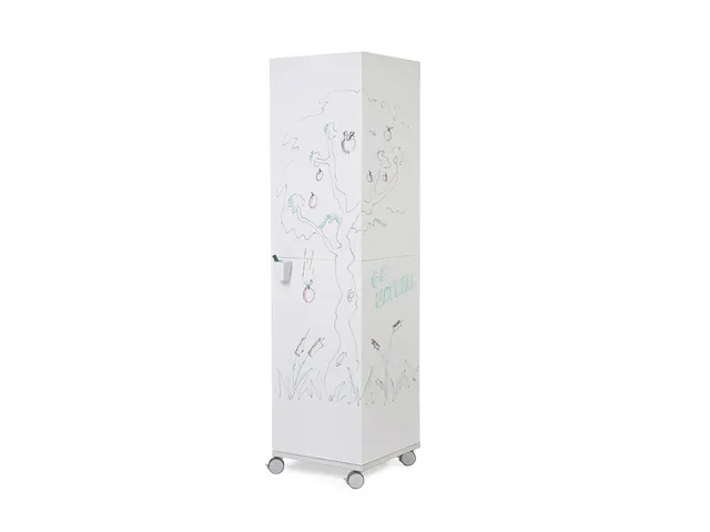 Whiteboard Rocada Skincube 55x55x200cm mobiel wit met 4 zijden