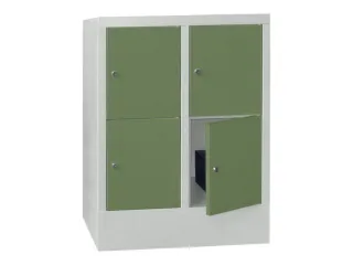 lockerkast,HxBxD 855x600x500mm,2x2vakken,RAL7035,front RAL6011 - 2